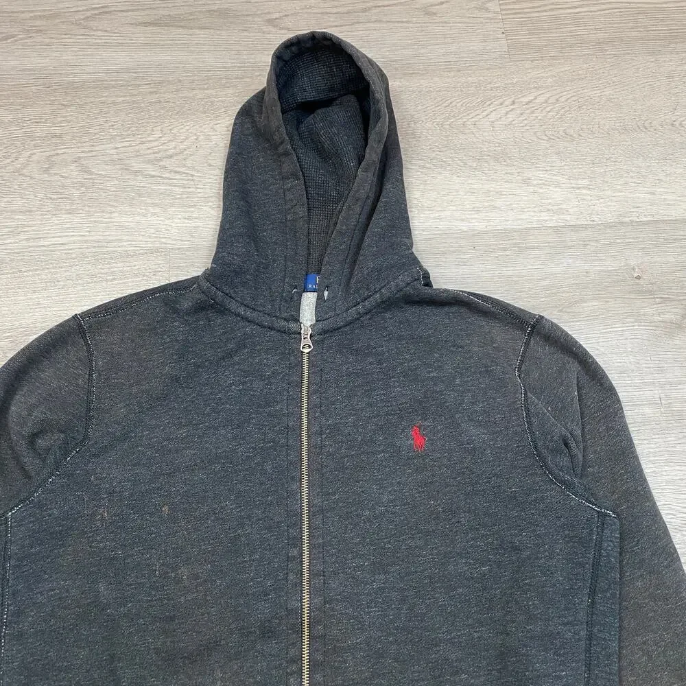 Polo Ralph Lauren Full Zip Waffle Thermal Hood Hoodie Men's L